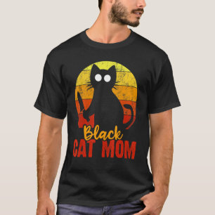 Camiseta Gato Negro Mamá Halloween Gore Meow Con Un Bloody 
