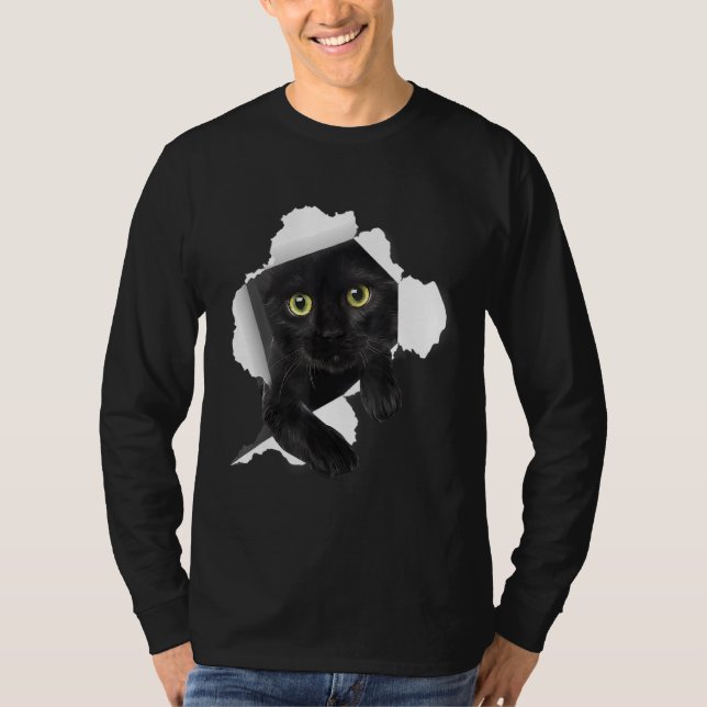 Camiseta Gato Negro Mamá Papá Gato Negro Padres Madres D (Anverso)