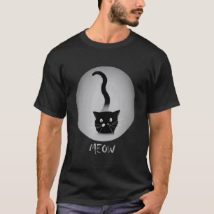 Camiseta Gato Negro Maullar Gatos Gatito Diseño