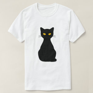 Camiseta Gato negro minimalista