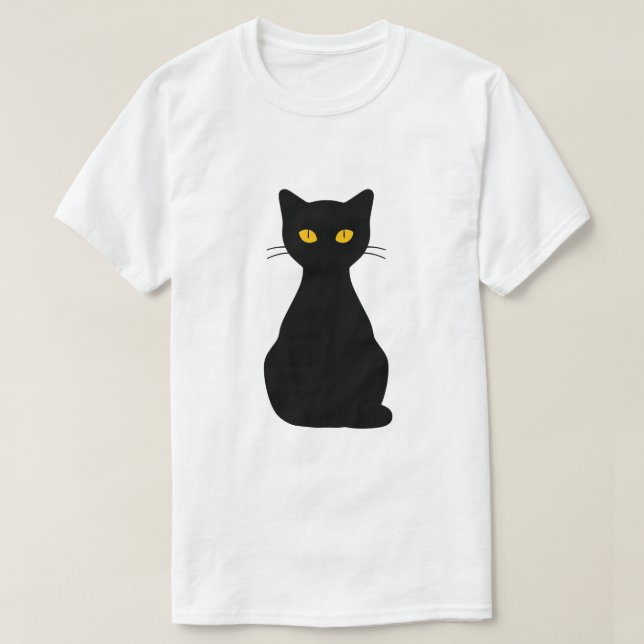 Camiseta Gato negro minimalista (Diseño del anverso)