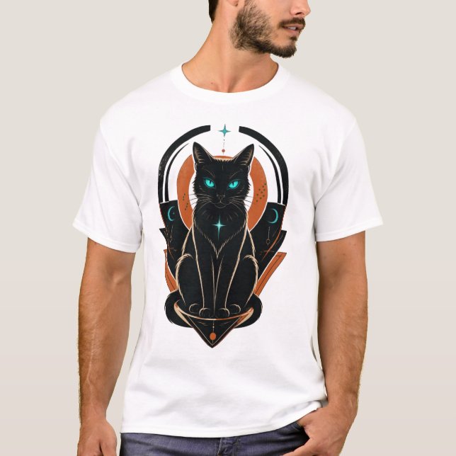 Camiseta Gato negro misterioso (Anverso)