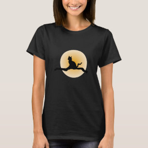 Camiseta Gato negro místico bajo la luna llena - Des de Hal