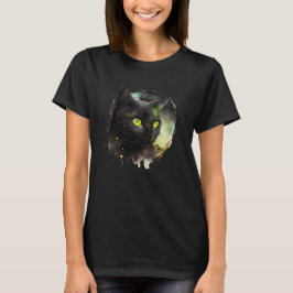 Camiseta Gato negro místico bajo la luna llena - Des de Hal