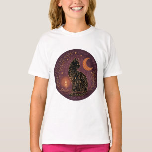 Camiseta Gato Negro Místico Celestial Bruja Halloween Goth
