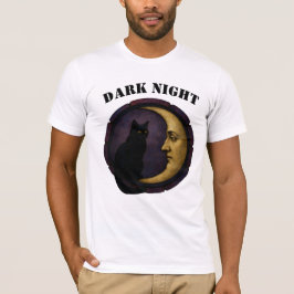 Camiseta Gato negro místico en luna creciente