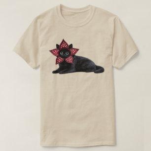 Camiseta Gato Negro Monstruo Desconocido Arte de Gato Fan