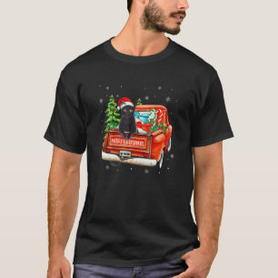 Camiseta Gato Negro Monta Ruck Rojo Pijama Navidad Gato Nav