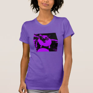 Camiseta Gato negro morado
