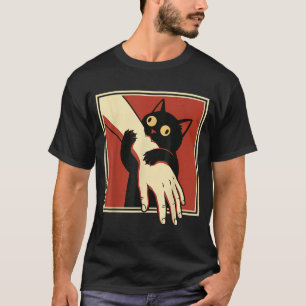 Camiseta Gato negro mordiendo brazo