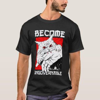 Camiseta Gato Negro Mordisco Humor Vuelvase Ingobernable