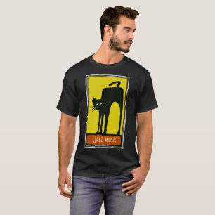 Camiseta Gato negro, música jazz