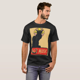 Camiseta Gato negro, música jazz