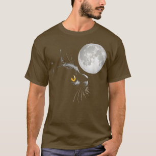 Camiseta Gato negro ojos amarillos gatos gatos luna Gatito