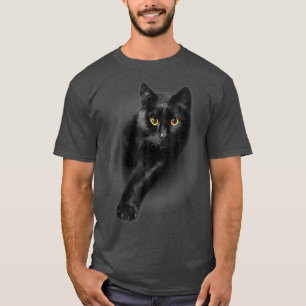 Camiseta Gato negro ojos amarillos gatos gatos regalos de t