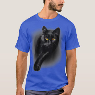 Camiseta Gato negro Ojos Amarillos Gatos Regalos de camiset
