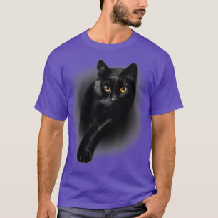 Camiseta Gato negro ojos amarillos gatos regalos de gatos