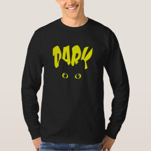 Camiseta Gato negro Ojos Amarillos Oscuro Gato simple