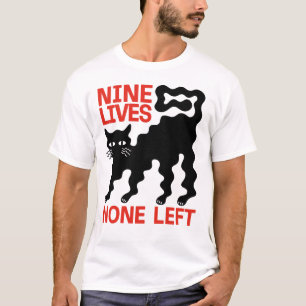 Camiseta Gato Negro Ondulado Asustado Ninguno Izquierda Viv