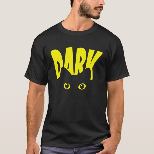Camiseta Gato negro oscuro con ojos grandes papá de gato de (Anverso)