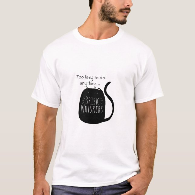 Camiseta Gato negro perezoso (Anverso)