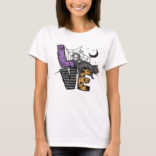 Camiseta Gato negro perezoso en la web araña con amor