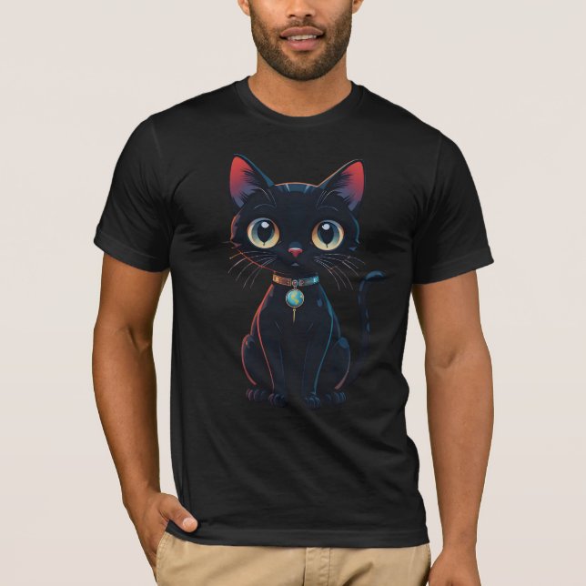 Camiseta Gato negro poco espeluznante (Anverso)