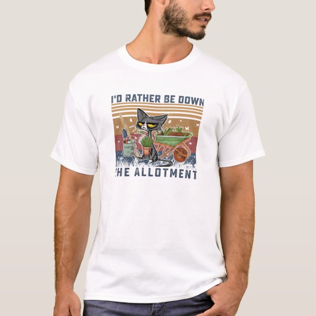 Camiseta Gato Negro Prefiero Estar En El Gardeni De La Asig (Anverso)