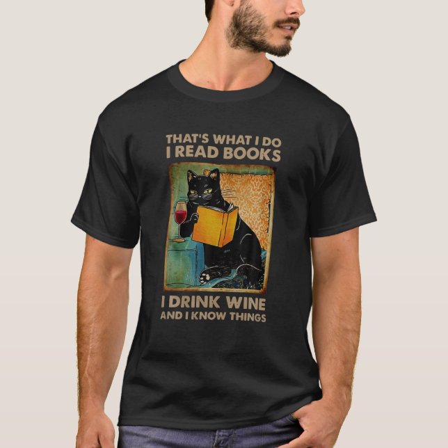 Camiseta Gato negro que es lo que hago para leer libros que (Anverso)