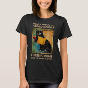 Camiseta Gato negro que es lo que leo libros que bebo