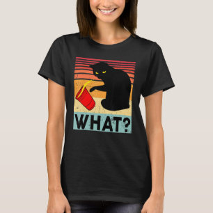 Camiseta Gato negro  Qué gatito Taza roja Miau