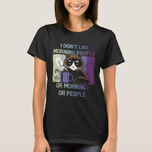 Camiseta Gato negro que odio las mañanas y la gente introdu