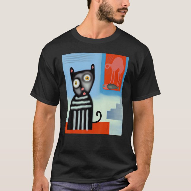 Camiseta gato negro retrato gato lindo gatito (Anverso)