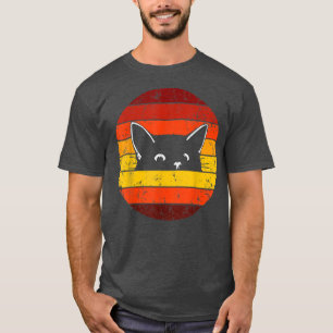 Camiseta Gato negro retro disfraz de Halloween mujeres gato