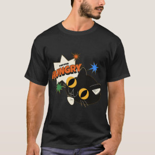 Camiseta Gato negro retro divertido siempre hambriento