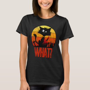 Camiseta Gato negro retro lindo asesino, qué con la mano de