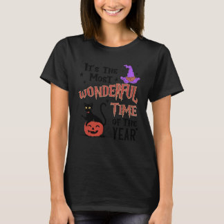 Camiseta Gato negro retro lindo de otoño Halloween gato 1