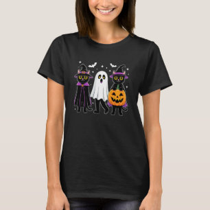 Camiseta Gato Negro Retro Meow Calabaza Halloween Kitty Spo