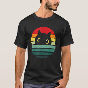 Camiseta Gato Negro Retro Vintage Señora Madre Padre Gatito