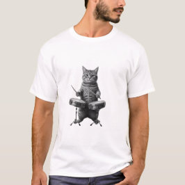 Camiseta Gato negro Rokin regalo para amante de la música d