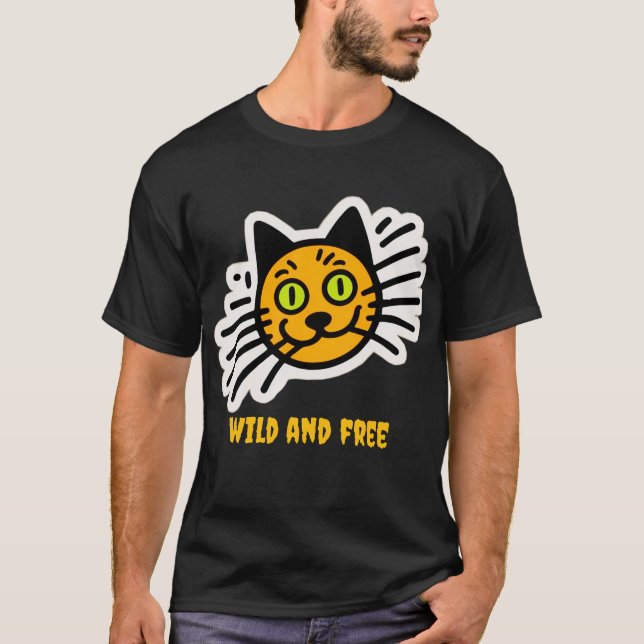 Camiseta Gato negro salvaje y libre (Anverso)