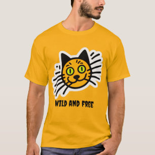 Camiseta Gato negro salvaje y libre