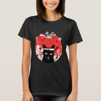 Gato negro samurai japonés vintage
