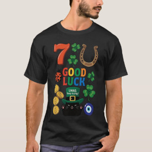 Camiseta Gato negro sarcástico y amuletos de la suerte