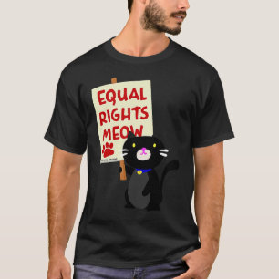Camiseta Gato Negro Señal Maullido Derechos Iguales