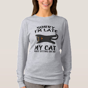 Camiseta Gato negro siento haber tardado en que mi gato est