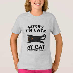 Camiseta Gato negro siento haber tardado en que mi gato est