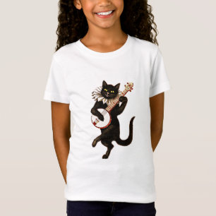 Camiseta Gato negro tocando el banjo