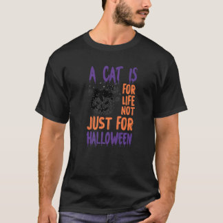 Camiseta gato negro un gato es para la vida no sólo para ha