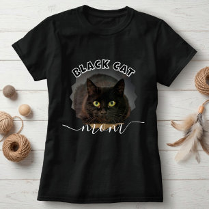 Camiseta Gato Negro Único Mamá Foto Personalizada